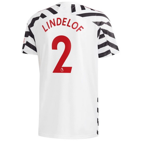 Camiseta Manchester United NO.2 Lindelof Tercera 2020-2021 Blanco